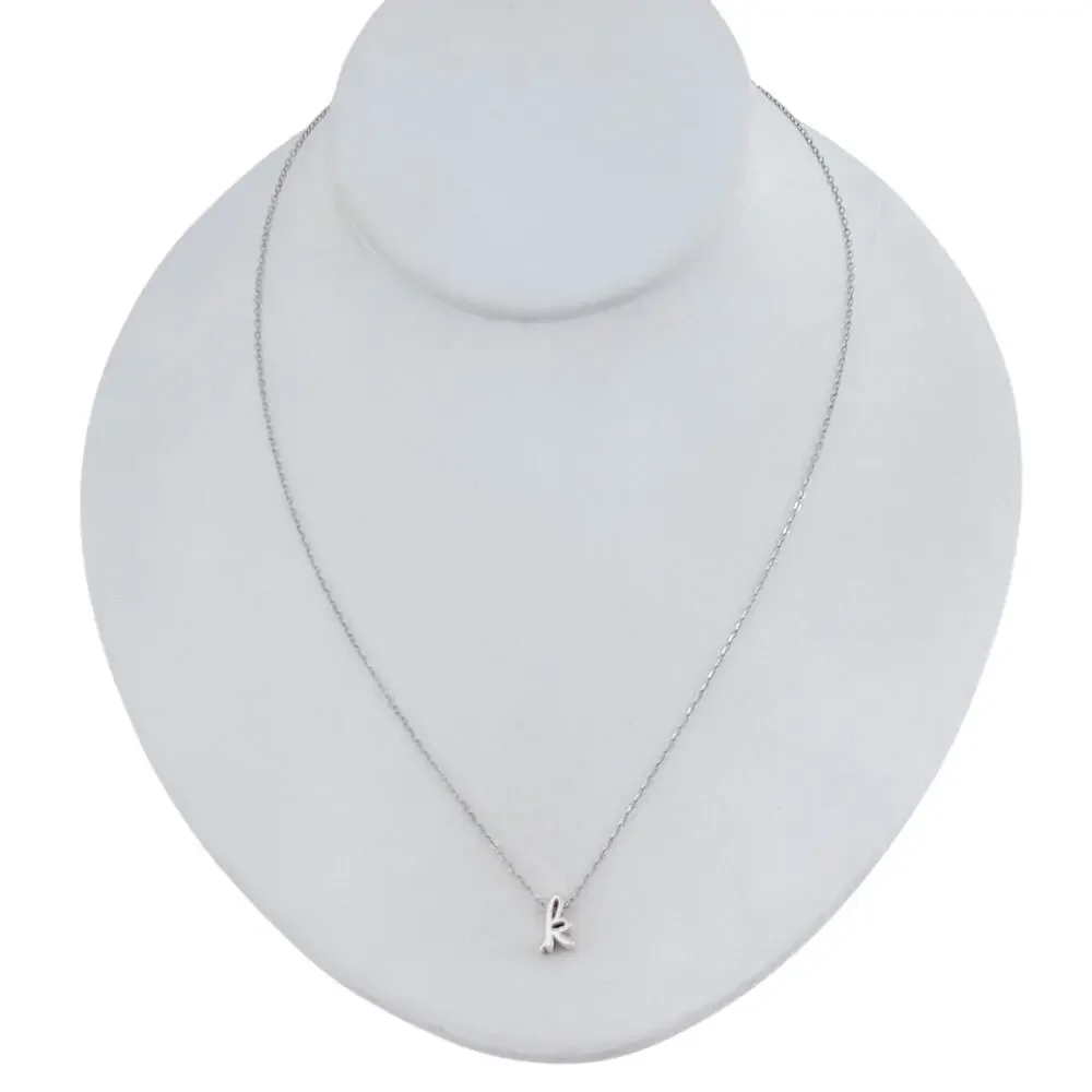 Vintage Sterling Silver 925 K Initial Necklace 16-18